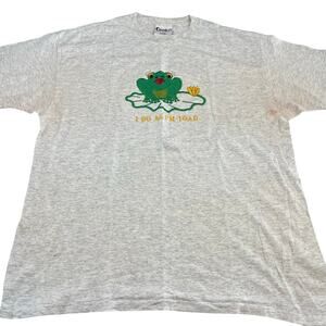 Vintage Cheek-O Frog I Do As I'm Toad Heather Gray T-Shirt, Size XL, Made in USA